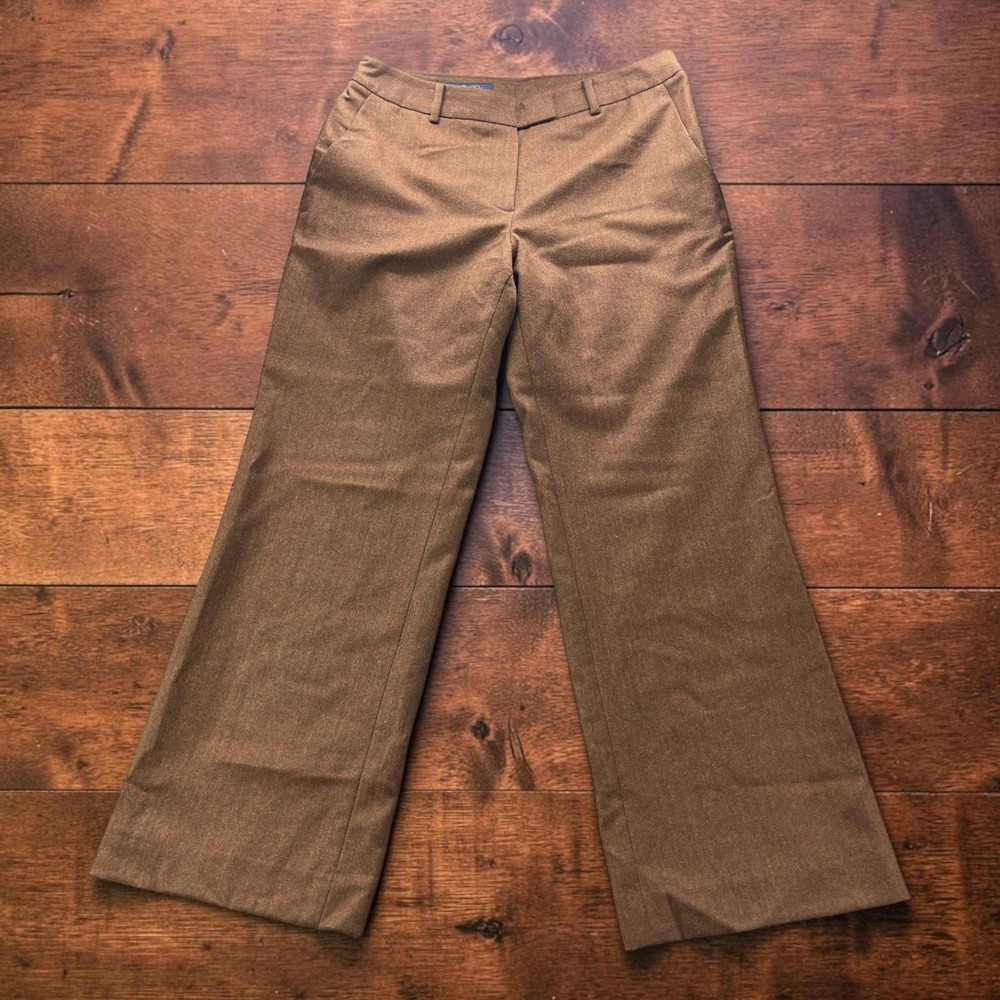 Brooks Brothers Brown Wool Cashmere Wide Leg Dress Pants Womens 10 W32xL30
